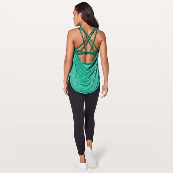Lululemon Free To Be Serene Tank (2 In 1) *Medium Support Heathered Spirit Green - Picture 1 of 10